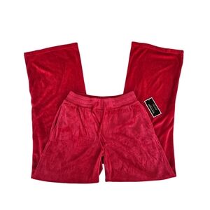 NWT Juicy Couture  Vibrant Red Velour Joggers